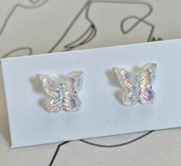 Fairy Style Butterfly Synthetic Resin Women's Ear Studs 1 Pair