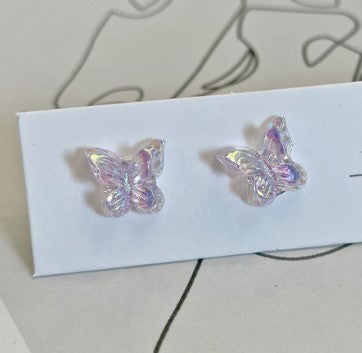 Fairy Style Butterfly Synthetic Resin Women's Ear Studs 1 Pair
