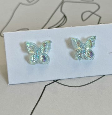 Fairy Style Butterfly Synthetic Resin Women's Ear Studs 1 Pair