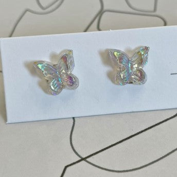 Fairy Style Butterfly Synthetic Resin Women's Ear Studs 1 Pair