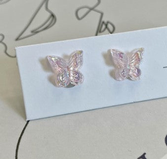 Fairy Style Butterfly Synthetic Resin Women's Ear Studs 1 Pair