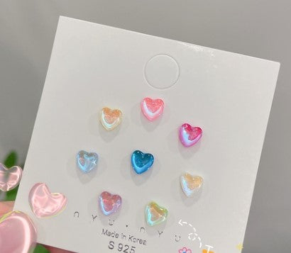 Sweet Heart Shape Synthetic Resin Women's Ear Studs 1 Pair