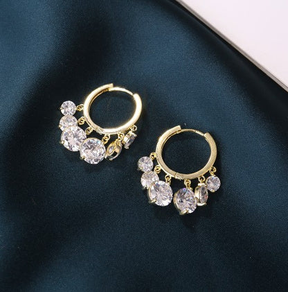 Fashion Geometric Copper Plating Zircon Earrings 1 Pair