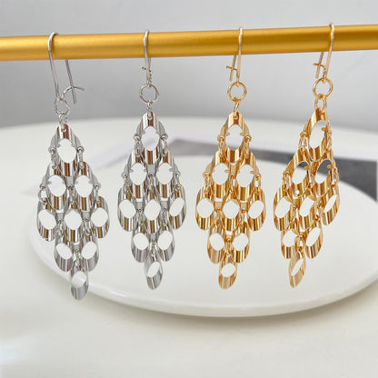 Simple Style Peacock Copper Hollow Out Dangling Earrings 1 Pair