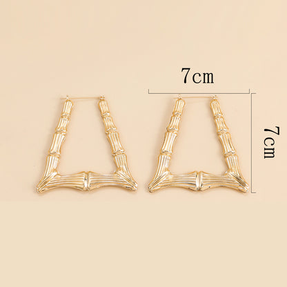 Basic Trapezoid Alloy Plating Women's Earrings 1 Pair