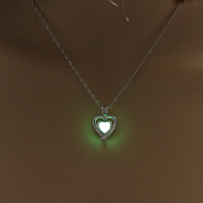 Wholesale Jewelry Luminous Heart-shaped Tree Of Life Pendant Necklace Gooddiy