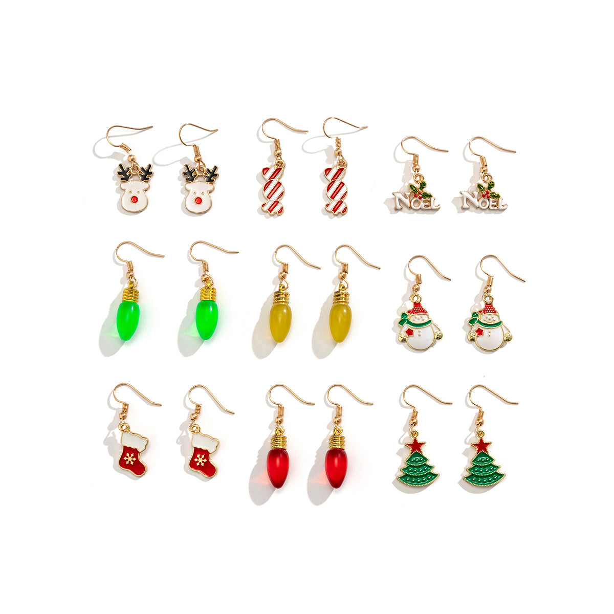 Simple Style Christmas Tree Bulb Snowman Arylic Alloy Plating Three-dimensional Women's Earrings 1 Pair