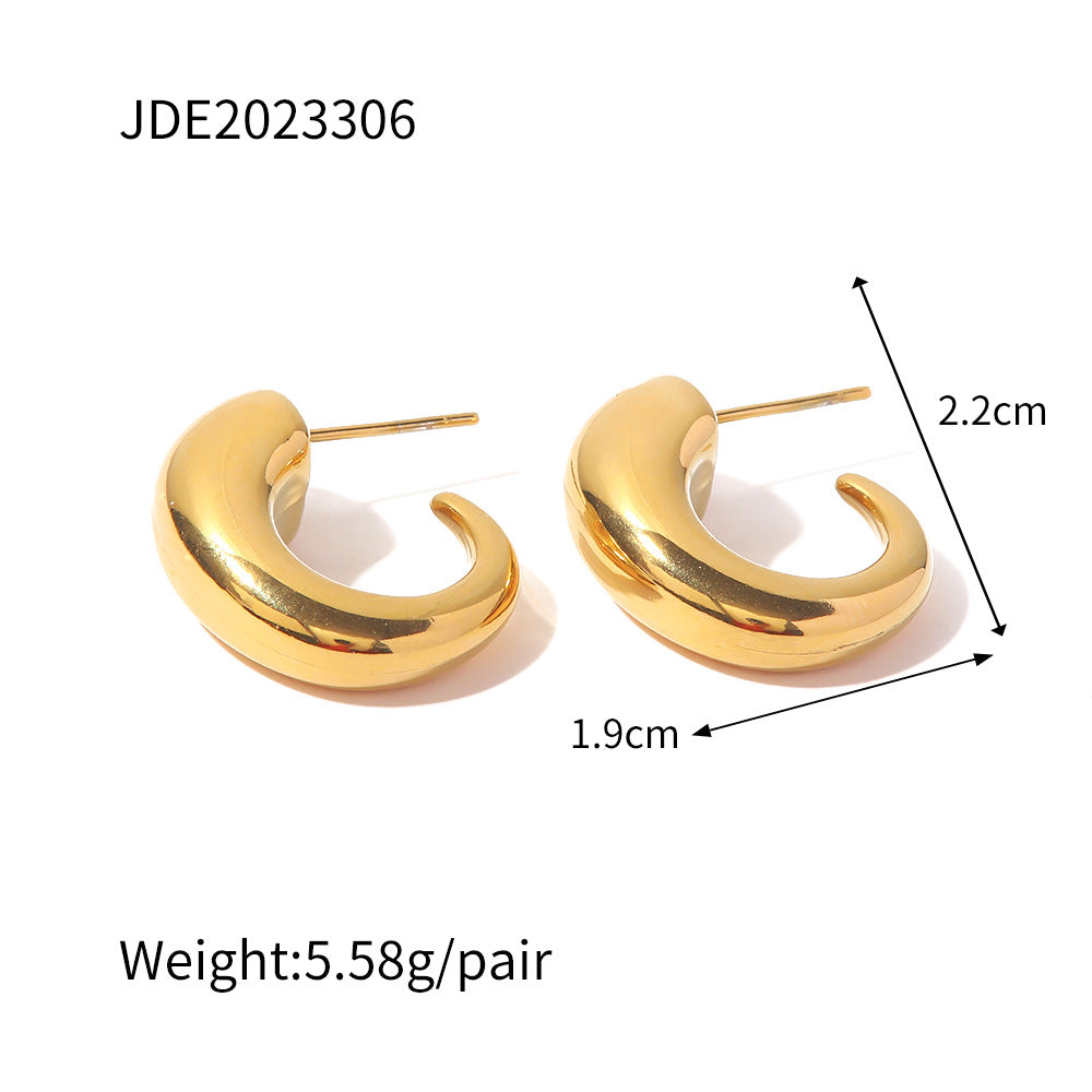 1 Pair Fashion Geometric Gold Plated Stainless Steel Gold Plated Earrings