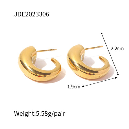 1 Pair Fashion Geometric Gold Plated Stainless Steel Gold Plated Earrings