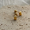 Modern Style Square Heart Shape Flower Copper Plating Ear Studs 1 Pair