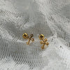 Modern Style Square Heart Shape Flower Copper Plating Ear Studs 1 Pair