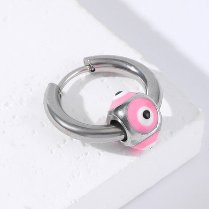 Punk Devil's Eye Stainless Steel Polishing Earrings 1 Piece