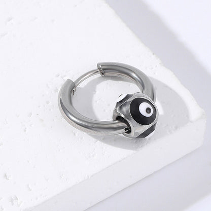 Punk Devil's Eye Stainless Steel Polishing Earrings 1 Piece