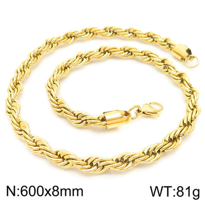 Retro Geometric Solid Color Titanium Steel Plating Necklace 1 Piece