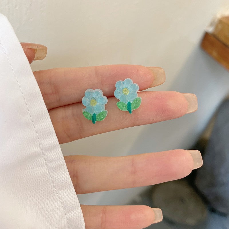 1 Pair Sweet Flower Plating Alloy Earrings