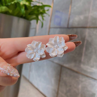 1 Pair Sweet Flower Plating Alloy Earrings