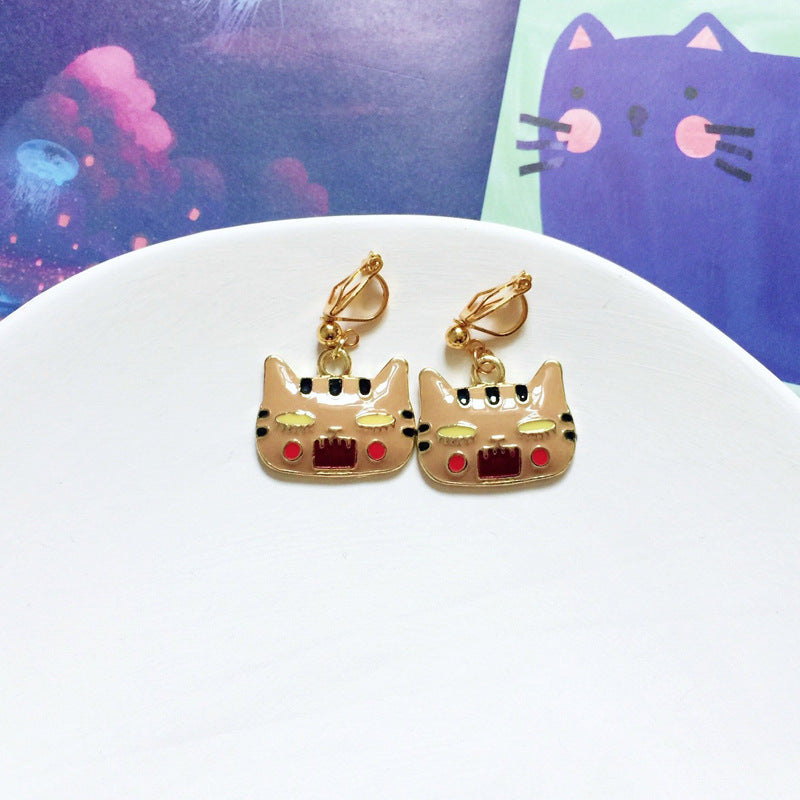 Fashion Cat Alloy Enamel Women's Drop Earrings 1 Pair