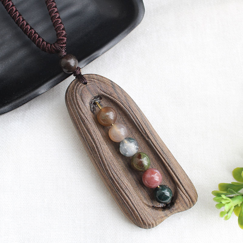 Simple Style Irregular Wood Handmade Women's Pendant Necklace 1 Piece