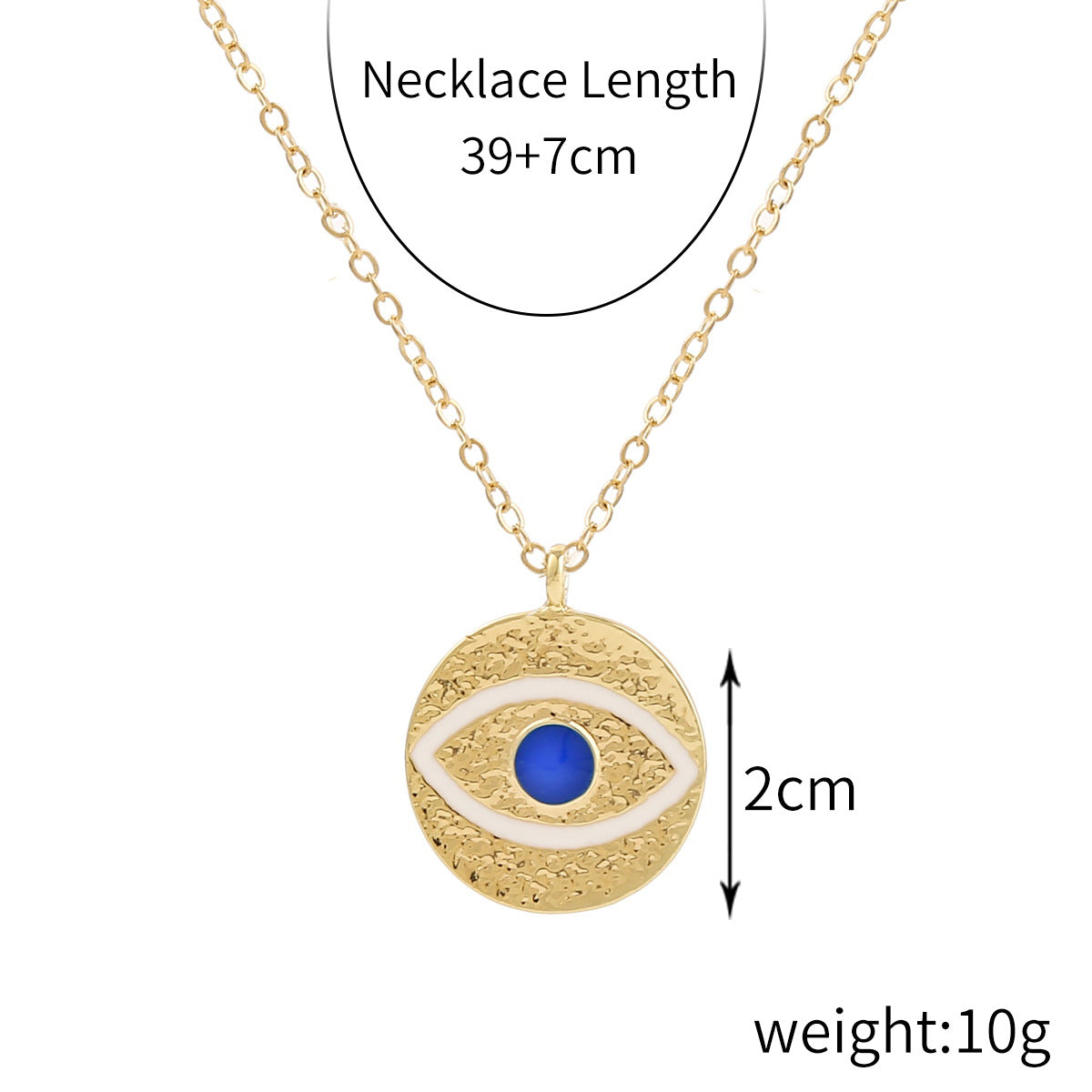 Fashion Devil's Eye Heart Shape Alloy Plating Artificial Rhinestones Women's Pendant Necklace