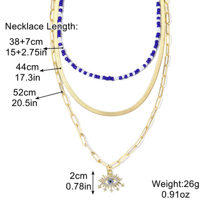 Fashion Devil's Eye Heart Shape Alloy Plating Artificial Rhinestones Women's Pendant Necklace