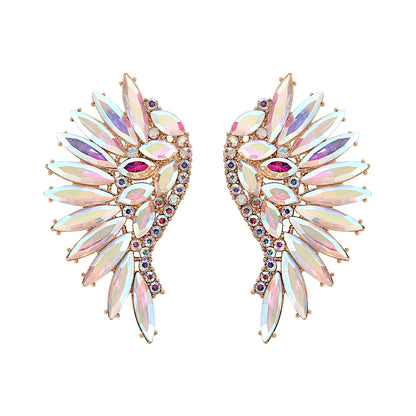 Glam Wings Alloy Inlay Rhinestones Women's Ear Studs 1 Pair