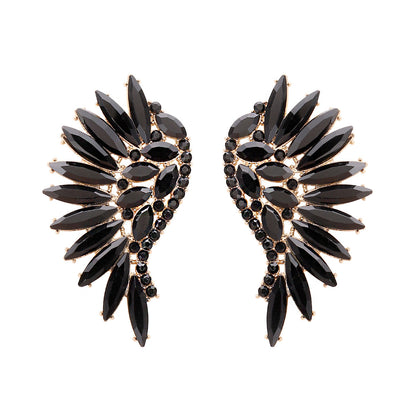 Glam Wings Alloy Inlay Rhinestones Women's Ear Studs 1 Pair