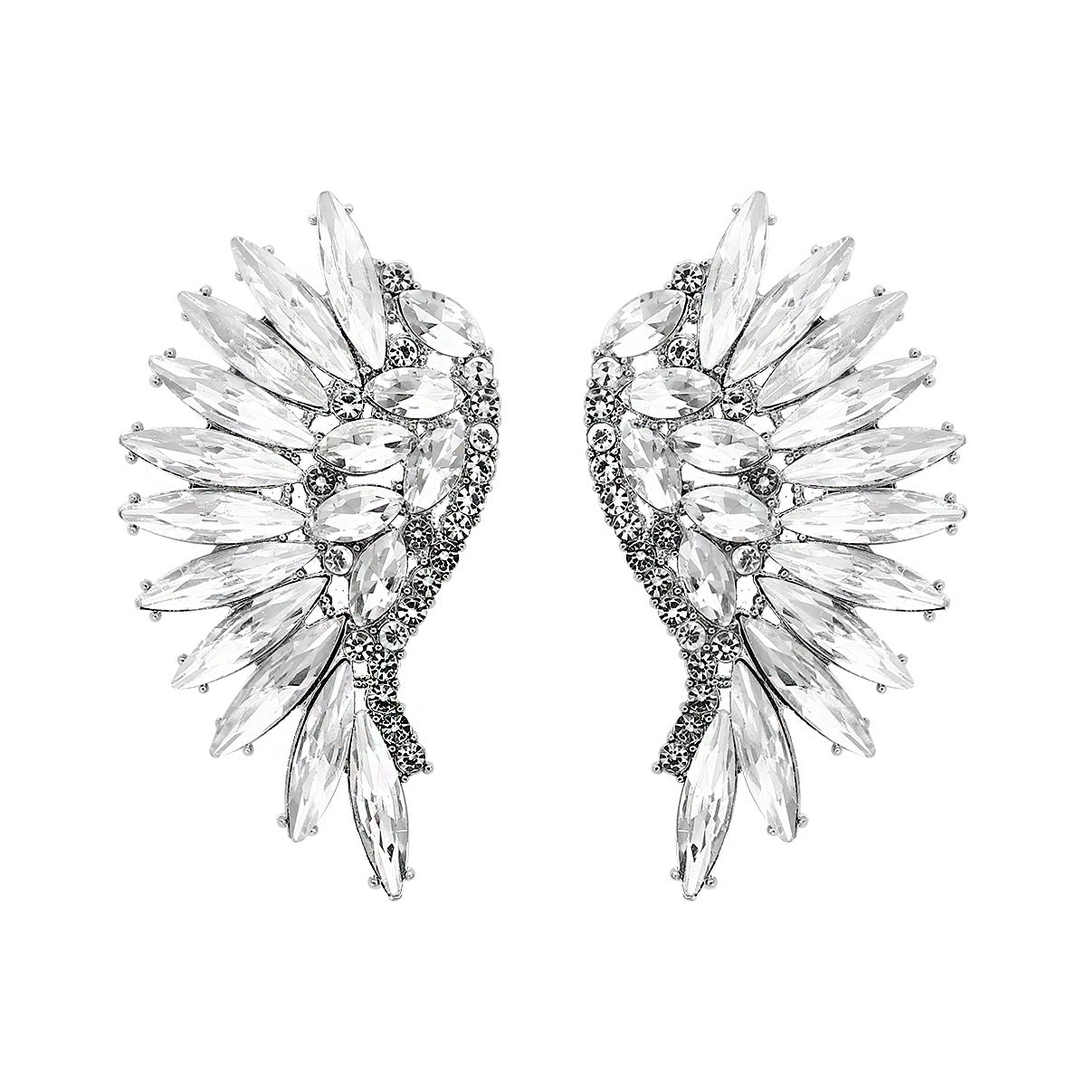 Glam Wings Alloy Inlay Rhinestones Women's Ear Studs 1 Pair