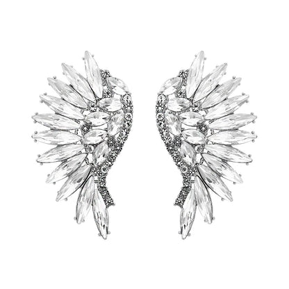 Glam Wings Alloy Inlay Rhinestones Women's Ear Studs 1 Pair