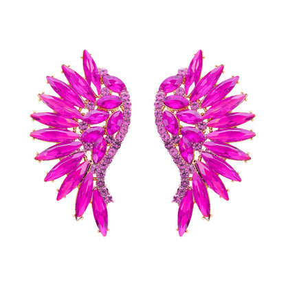 Glam Wings Alloy Inlay Rhinestones Women's Ear Studs 1 Pair