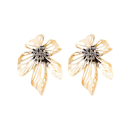 Fashion Flower Metal Plating Women's Earrings 1 Pair