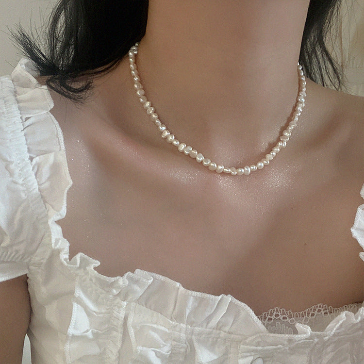 Simple Style Solid Color Pearl Necklace 1 Piece