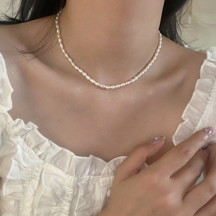 Simple Style Solid Color Pearl Necklace 1 Piece