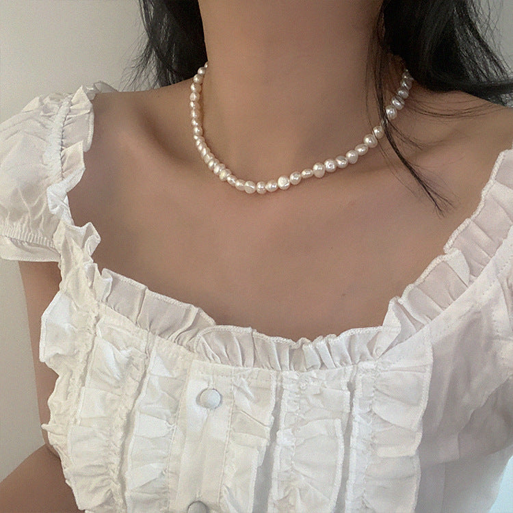 Simple Style Solid Color Pearl Necklace 1 Piece