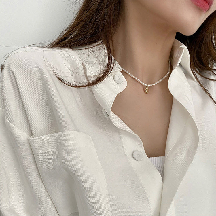 Simple Style Solid Color Pearl Necklace 1 Piece