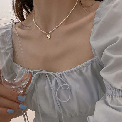 Simple Style Solid Color Pearl Necklace 1 Piece