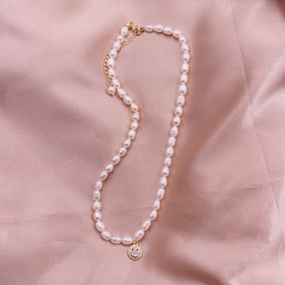 Simple Style Solid Color Pearl Necklace 1 Piece