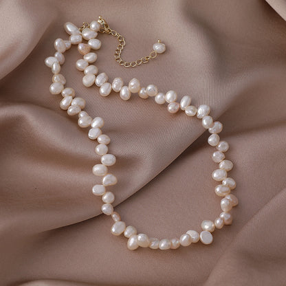 Alloy Freshwater Pearl Copper Fashion Solid Color Irregular Necklace