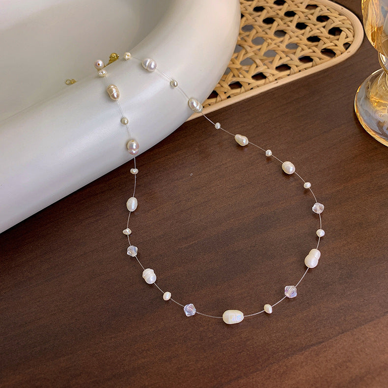 Alloy Freshwater Pearl Copper Fashion Solid Color Irregular Necklace