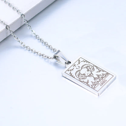 Simple Style Constellation Stainless Steel Plating Necklace