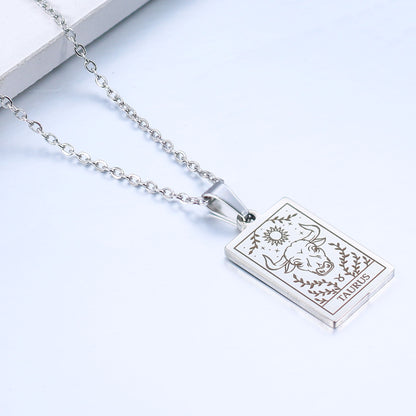 Simple Style Constellation Stainless Steel Plating Necklace