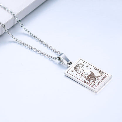 Simple Style Constellation Stainless Steel Plating Necklace