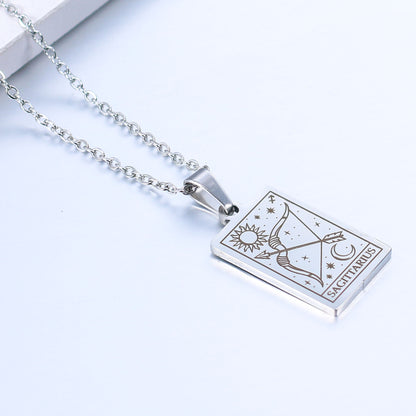 Simple Style Constellation Stainless Steel Plating Necklace