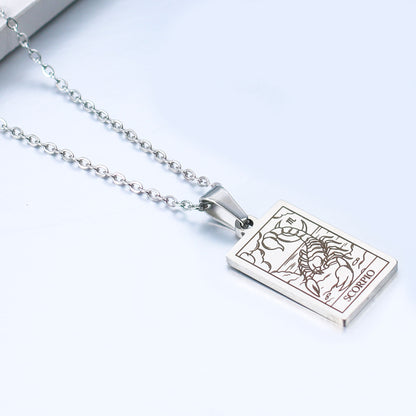 Simple Style Constellation Stainless Steel Plating Necklace