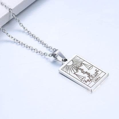 Simple Style Constellation Stainless Steel Plating Necklace