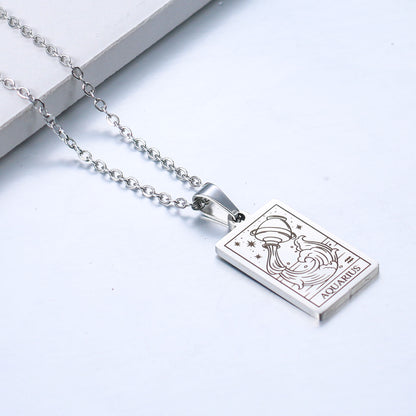 Simple Style Constellation Stainless Steel Plating Necklace