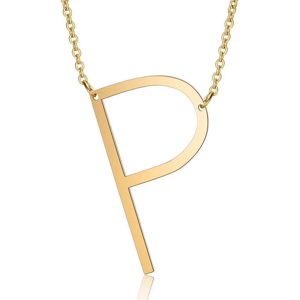 Fashion Letter Stainless Steel Polishing Necklace