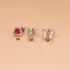 1 Piece Fashion Heart Shape Butterfly Hollow Out Inlay Stainless Steel Copper Zircon Ear Studs