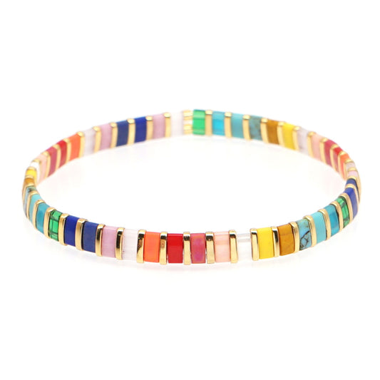 Rainbow Style Fashion Beach Bohemian Bracelet Imported Tila Beaded Jewelry Wholesale Gooddiy