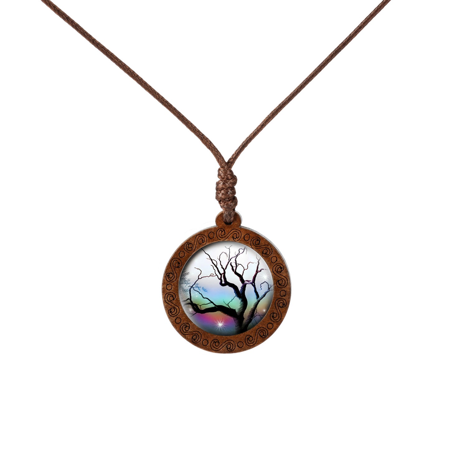 Fashion Tree Wood Glass Unisex Pendant Necklace 1 Piece