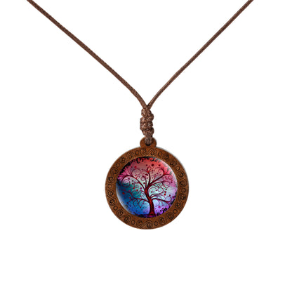 Fashion Tree Wood Glass Unisex Pendant Necklace 1 Piece